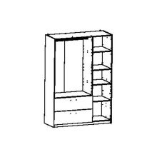 Kleiderschrank >Ready2< in Eiche/sidewalk aus Holzwerkstoff - 134x192x51 (BxHxT)