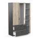 Kleiderschrank >Ready2< in Eiche/sidewalk aus Holzwerkstoff - 134x192x51 (BxHxT)
