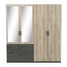 Kleiderschrank >Ready2< in Eiche aus Holzwerkstoff - 178x192x51cm (BxHxT)