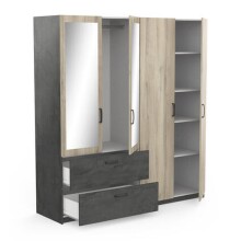Kleiderschrank >Ready2< in Eiche aus Holzwerkstoff - 178x192x51cm (BxHxT)