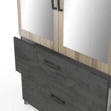 Kleiderschrank >Ready2< in Eiche aus Holzwerkstoff - 178x192x51cm (BxHxT)