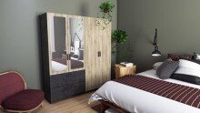 Kleiderschrank >Ready2< in Eiche aus Holzwerkstoff - 178x192x51cm (BxHxT)