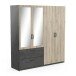 Kleiderschrank >Ready2< in Eiche aus Holzwerkstoff - 178x192x51cm (BxHxT)