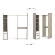 Eckschrank >Swing< in Kronberg Eiche/weiss - 200x218x44 (BxHxT)