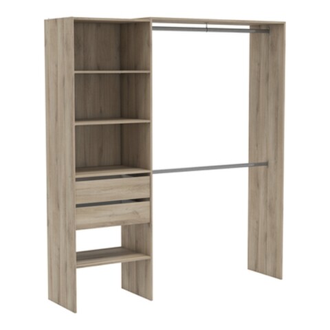 Kleiderschrank >Lima< in Kronberg Eiche aus Holzwerkstoff - 185x205x44cm (BxHxT)