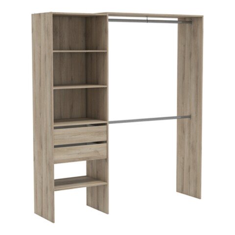 Kleiderschrank >Lima< in Kronberg Eiche aus Holzwerkstoff - 185x205x44cm (BxHxT)