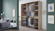 Kleiderschrank >Miami< in Kronberg Eiche aus Holzwerkstoff - 192x205x50 (BxHxT)