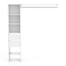 Kleiderschrank >Duo< in matt weiss aus Holzwerkstoff - 157x183x39cm (BxHxT)