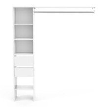 Kleiderschrank >Duo< in matt weiss aus Holzwerkstoff - 157x183x39cm (BxHxT)