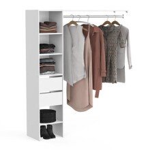 Kleiderschrank >Duo< in matt weiss aus Holzwerkstoff - 157x183x39cm (BxHxT)