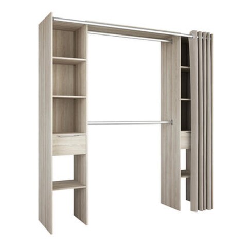 Kleiderschrank >Dana< in Shannon Eiche aus Holzwerkstoff - 190x203x50cm (BxHxT)