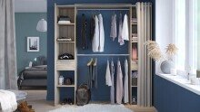 Kleiderschrank >Dana< in Shannon Eiche aus Holzwerkstoff - 190x203x50cm (BxHxT)