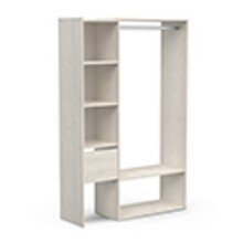 Kleiderschrank >Flower< in Topanga Eiche/weiss -...