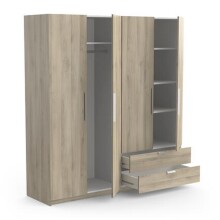 Kleiderschrank >Glory2< in Kronberg Eiche aus Holzwerkstoff - 178x192x51 (BxHxT)