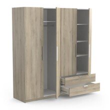 Kleiderschrank >Glory2< in Kronberg Eiche aus Holzwerkstoff - 178x192x51 (BxHxT)