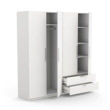 Kleiderschrank >Glory2< in matt weiss aus Holzwerkstoff - 178x192x51cm (BxHxT)