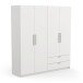 Kleiderschrank >Glory2< in matt weiss aus Holzwerkstoff - 178x192x51cm (BxHxT)