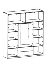 Kleiderschrank >Pluton< in Shannon Eiche aus Holzwerkstoff - 198x224x57 (BxHxT)