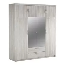 Kleiderschrank >Pluton< in Shannon Eiche aus Holzwerkstoff - 198x224x57 (BxHxT)