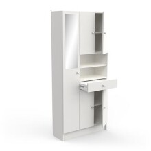 Badezimmerspiegelschrank >Imbattable< in matt weiss - 82x180x32 (BxHxT)