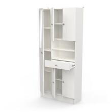 Badezimmerspiegelschrank >Imbattable< in matt weiss - 82x180x32 (BxHxT)