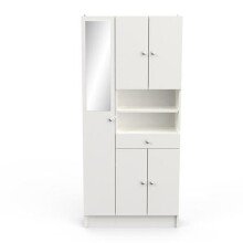 Badezimmerspiegelschrank >Imbattable< in matt weiss - 82x180x32 (BxHxT)