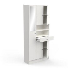 Badezimmerspiegelschrank >Imbattable< in matt weiss - 82x180x32 (BxHxT)