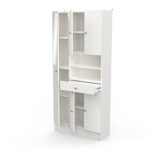 Badezimmerspiegelschrank >Imbattable< in matt weiss - 82x180x32 (BxHxT)