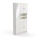Badezimmerspiegelschrank >Imbattable< in matt weiss - 82x180x32 (BxHxT)