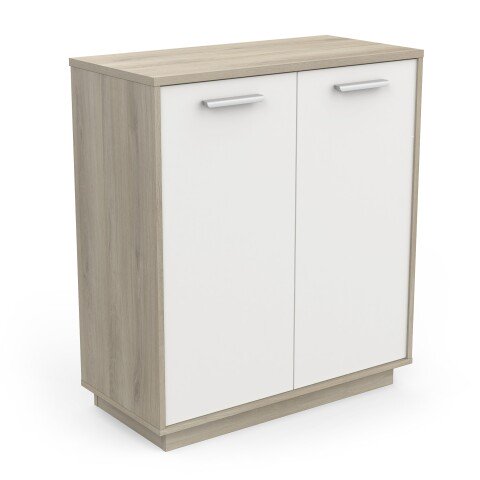 Kommode >Leo< in Kronberg Eiche/weiss aus Holzwerkstoff - 78x84x36cm (BxHxT)