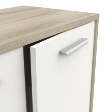 Kommode >Leo< in Kronberg Eiche/weiss aus Holzwerkstoff - 78x84x36cm (BxHxT)