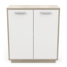 Kommode >Leo< in Kronberg Eiche/weiss aus Holzwerkstoff - 78x84x36cm (BxHxT)