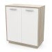 Kommode >Leo< in Kronberg Eiche/weiss aus Holzwerkstoff - 78x84x36cm (BxHxT)