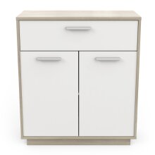 Kommode >Leo< in Kronberg Eiche/weiss aus Holzwerkstoff - 78x84x36cm (BxHxT)