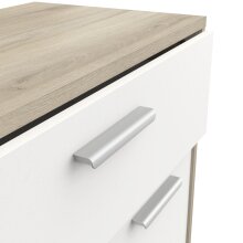 Kommode >Leo< in Kronberg Eiche/weiss aus Holzwerkstoff - 78x84x36cm (BxHxT)