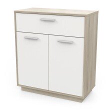 Kommode >Leo< in Kronberg Eiche/weiss aus Holzwerkstoff - 78x84x36cm (BxHxT)