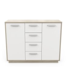 Kommode >Leo< in Kronberg Eiche/weiss aus Holzwerkstoff - 113x84x36cm (BxHxT)