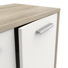 Kommode >Leo< in Kronberg Eiche/weiss aus Holzwerkstoff - 113x84x36cm (BxHxT)