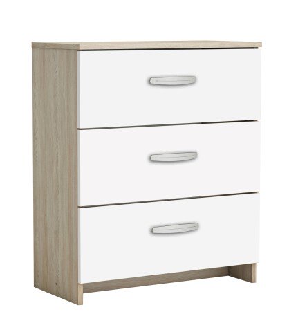 Kommode >Nano< in Shannon Eiche/perle weiss aus Holzwerkstoff - 61x72x29 (BxHxT)