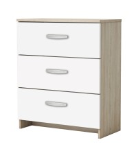 Kommode >Nano< in Shannon Eiche/perle weiss aus Holzwerkstoff - 61x72x29 (BxHxT)