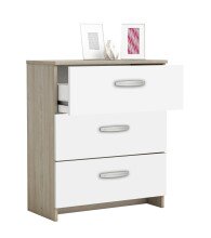 Kommode >Nano< in Shannon Eiche/perle weiss aus Holzwerkstoff - 61x72x29 (BxHxT)