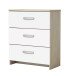 Kommode >Nano< in Shannon Eiche/perle weiss aus Holzwerkstoff - 61x72x29 (BxHxT)