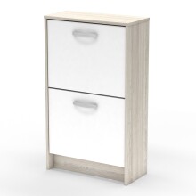 Schuhschrank >Nano< in Shannon Eiche/perle weiss - 54x91x24 (BxHxT)