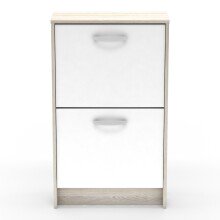 Schuhschrank >Nano< in Shannon Eiche/perle weiss - 54x91x24 (BxHxT)