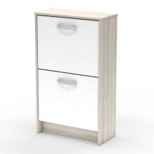 Schuhschrank >Nano< in Shannon Eiche/perle weiss - 54x91x24 (BxHxT)