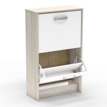 Schuhschrank >Nano< in Shannon Eiche/perle weiss - 54x91x24 (BxHxT)