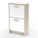 Schuhschrank >Nano< in Shannon Eiche/perle weiss - 54x91x24 (BxHxT)