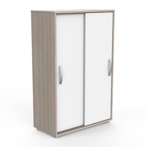 Wäscheschrank >Nano< in Shannon Eiche/perle weiss - 68x106x33 (BxHxT)