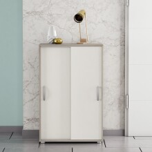 Wäscheschrank >Nano< in Shannon Eiche/perle weiss - 68x106x33 (BxHxT)