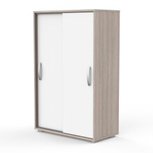 Wäscheschrank >Nano< in Shannon Eiche/perle weiss - 68x106x33 (BxHxT)